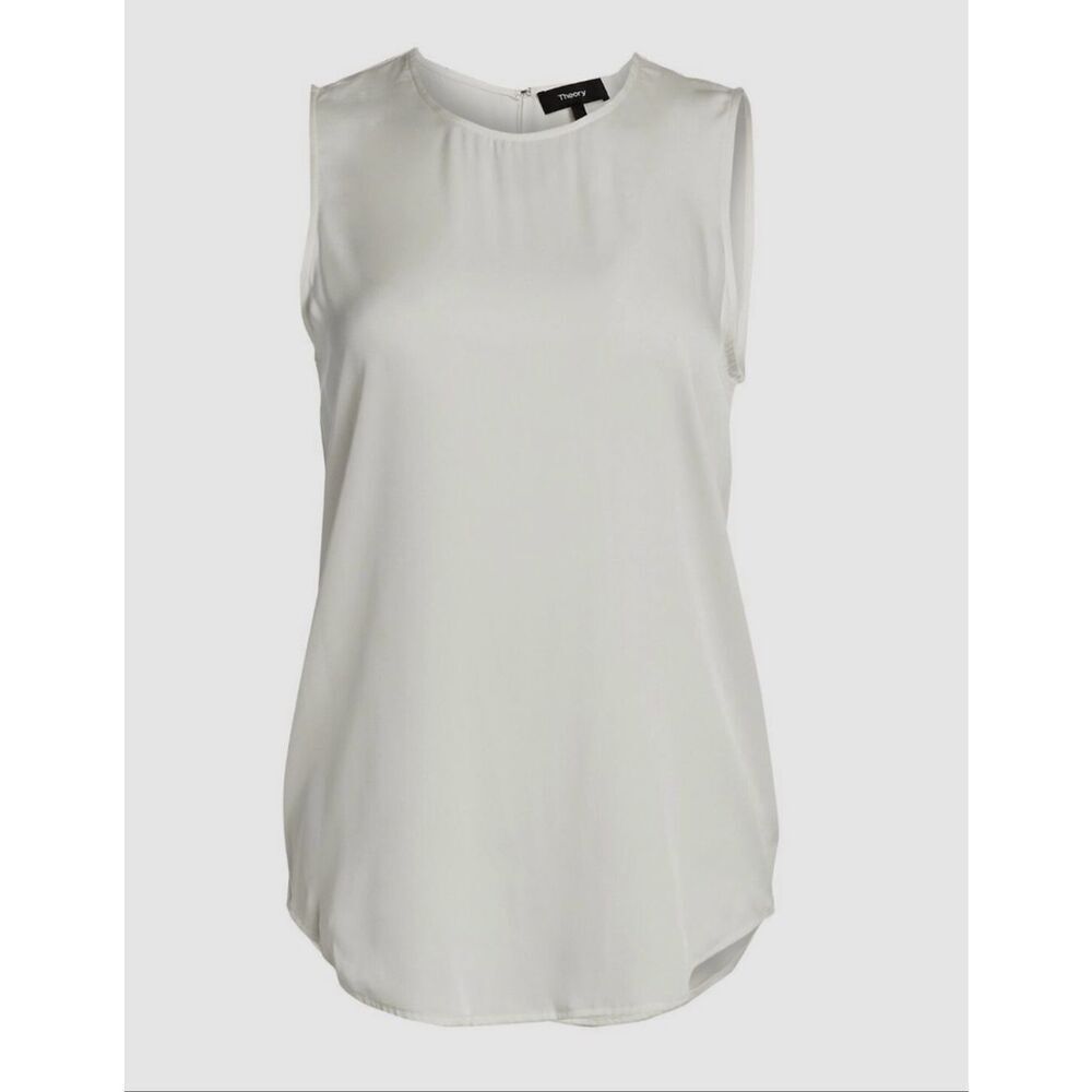 Theory Bringam Sleeveless Silk Blouse